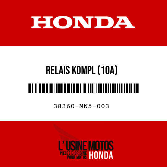 image de 38360-MN5-003 RELAIS KOMPL (10A)