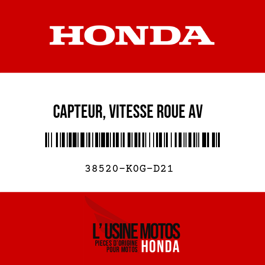 image de 38520-K0G-D21 CAPTEUR, VITESSE ROUE AV