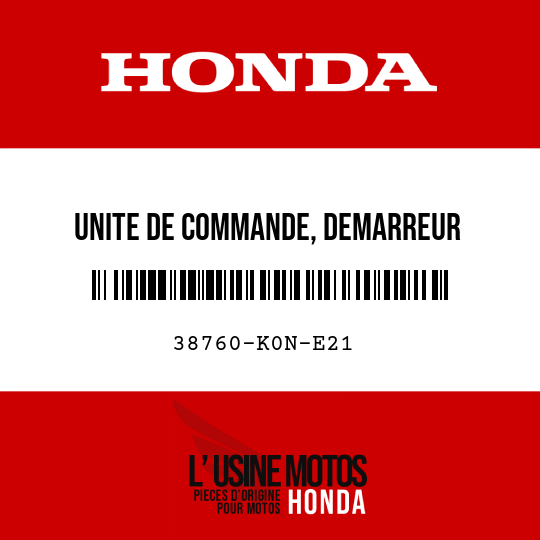image de 38760-K0N-E21 UNITE DE COMMANDE, DEMARREUR  GENERATEUR CA