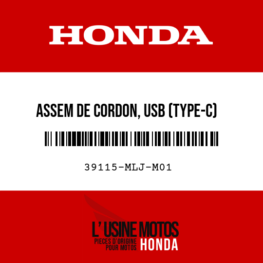 image de 39115-MLJ-M01 ASSEM DE CORDON, USB (TYPE-C)