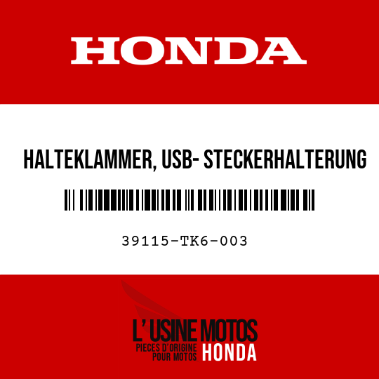 image de 39115-TK6-003 HALTEKLAMMER, USB- STECKERHALTERUNG (A)