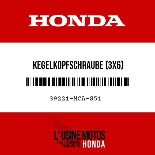image de 39221-MCA-S51 KEGELKOPFSCHRAUBE (3X6)