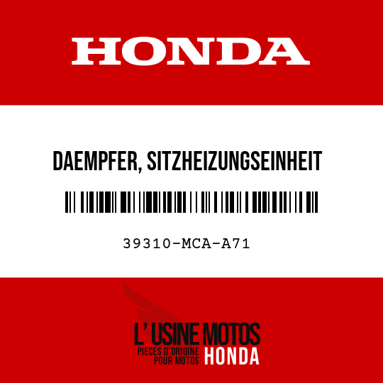 image de 39310-MCA-A71 DAEMPFER, SITZHEIZUNGSEINHEIT