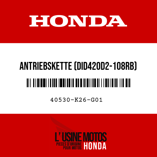 image de 40530-K26-G01 ANTRIEBSKETTE (DID420D2-108RB)