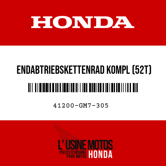 image de 41200-GM7-305 ENDABTRIEBSKETTENRAD KOMPL (52T)