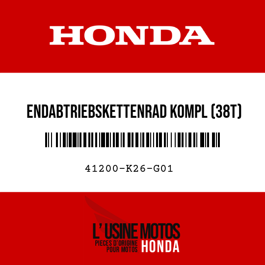 image de 41200-K26-G01 ENDABTRIEBSKETTENRAD KOMPL (38T)