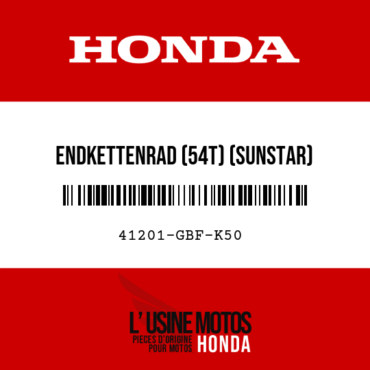 image de 41201-GBF-K50 ENDKETTENRAD (54T) (SUNSTAR)