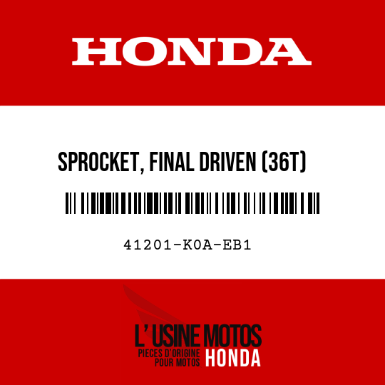 image de 41201-K0A-EB1 SPROCKET, FINAL DRIVEN (36T)