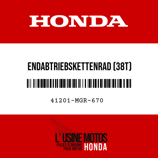 image de 41201-MGR-670 ENDABTRIEBSKETTENRAD (38T)