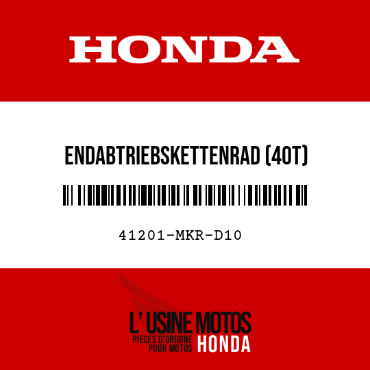 image de 41201-MKR-D10 ENDABTRIEBSKETTENRAD (40T)