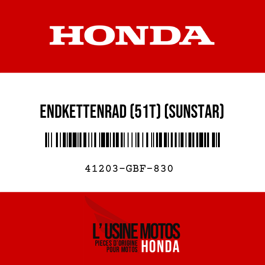 image de 41203-GBF-830 ENDKETTENRAD (51T) (SUNSTAR)