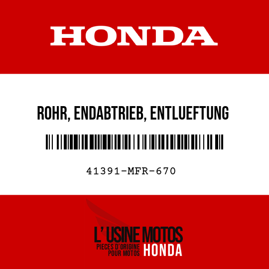 image de 41391-MFR-670 ROHR, ENDABTRIEB, ENTLUEFTUNG