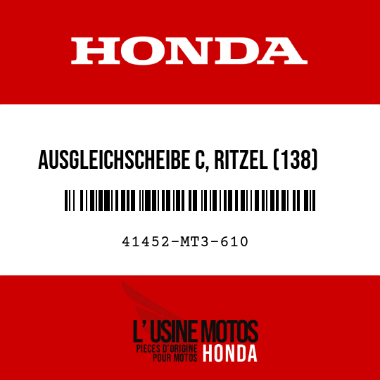 image de 41452-MT3-610 AUSGLEICHSCHEIBE C, RITZEL (138)