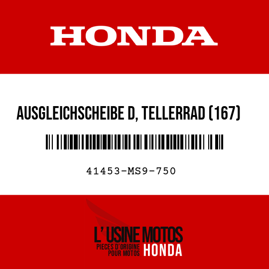 image de 41453-MS9-750 AUSGLEICHSCHEIBE D, TELLERRAD (167)