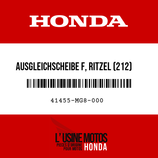 image de 41455-MG8-000 AUSGLEICHSCHEIBE F, RITZEL (212)