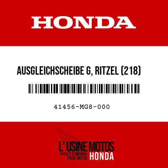 image de 41456-MG8-000 AUSGLEICHSCHEIBE G, RITZEL (218)