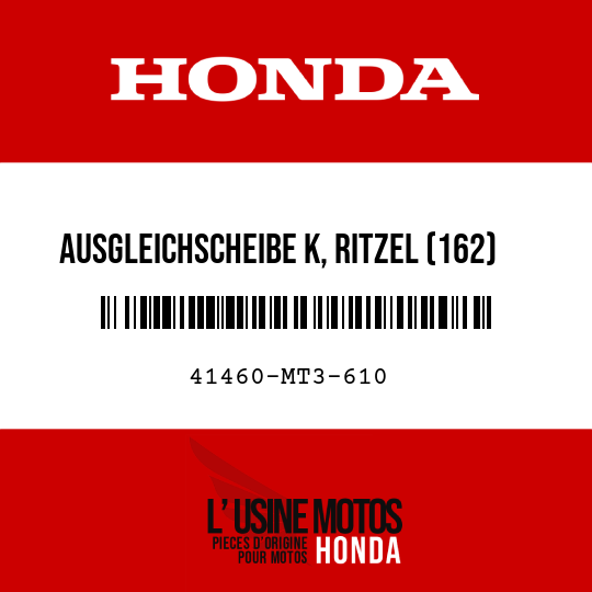 image de 41460-MT3-610 AUSGLEICHSCHEIBE K, RITZEL (162)