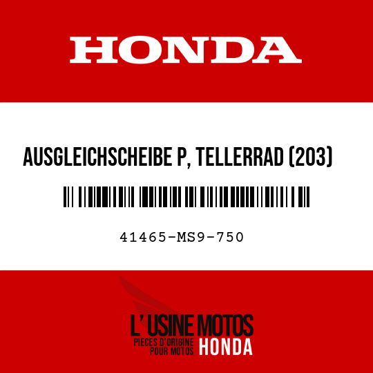 image de 41465-MS9-750 AUSGLEICHSCHEIBE P, TELLERRAD (203)