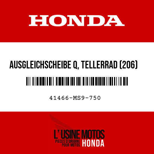 image de 41466-MS9-750 AUSGLEICHSCHEIBE Q, TELLERRAD (206)