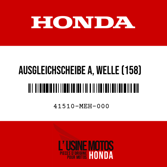 image de 41510-MEH-000 AUSGLEICHSCHEIBE A, WELLE (158)