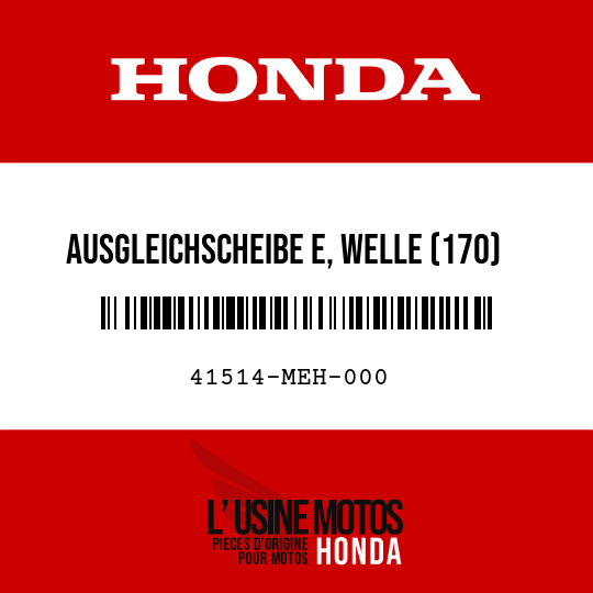 image de 41514-MEH-000 AUSGLEICHSCHEIBE E, WELLE (170)