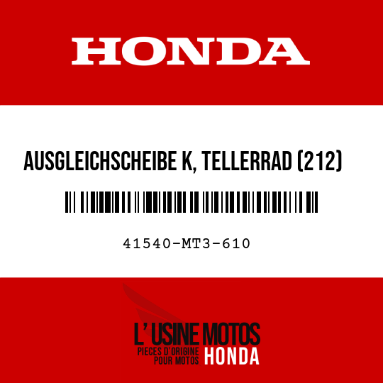 image de 41540-MT3-610 AUSGLEICHSCHEIBE K, TELLERRAD (212)
