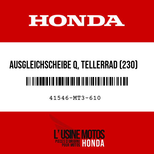 image de 41546-MT3-610 AUSGLEICHSCHEIBE Q, TELLERRAD (230)