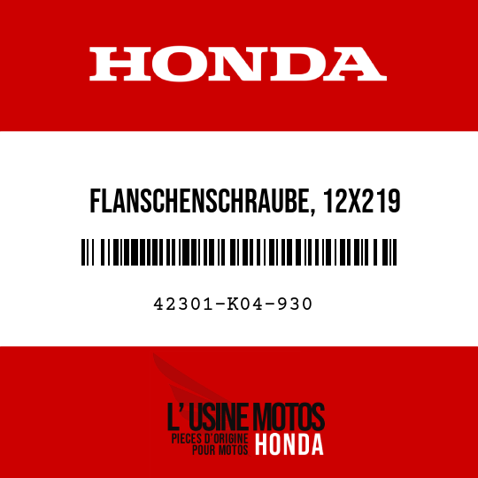 image de 42301-K04-930 FLANSCHENSCHRAUBE, 12X219