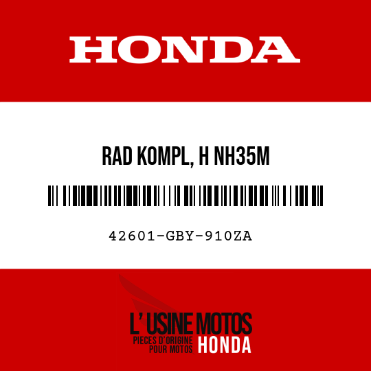 image de 42601-GBY-910ZA RAD KOMPL, H NH35M 