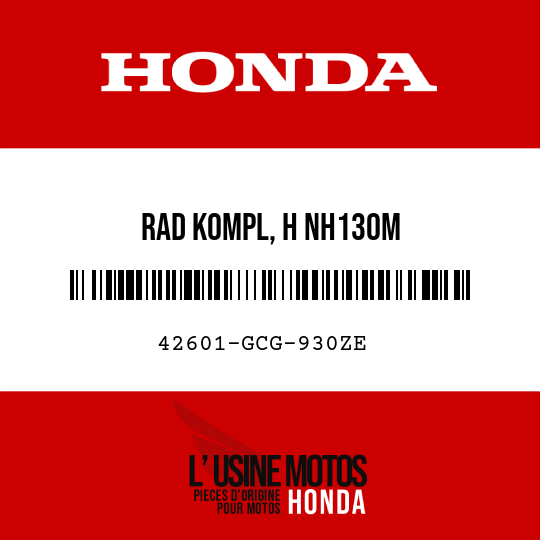 image de 42601-GCG-930ZE RAD KOMPL, H NH130M 