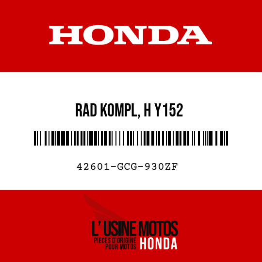 image de 42601-GCG-930ZF RAD KOMPL, H Y152 