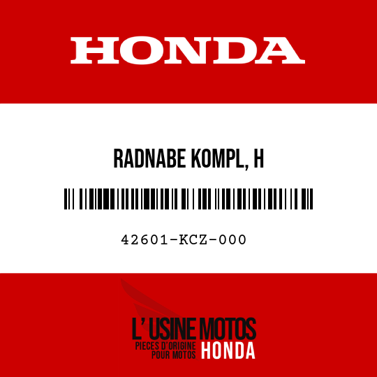 image de 42601-KCZ-000 RADNABE KOMPL, H