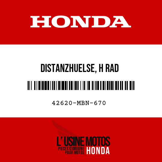 image de 42620-MBN-670 DISTANZHUELSE, H RAD