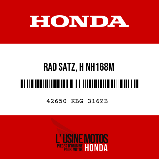 image de 42650-KBG-316ZB RAD SATZ, H NH168M 