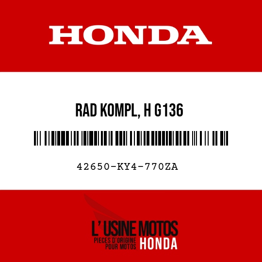 image de 42650-KY4-770ZA RAD KOMPL, H G136 