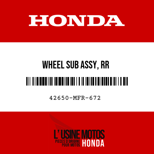 image de 42650-MFR-672 WHEEL SUB ASSY, RR