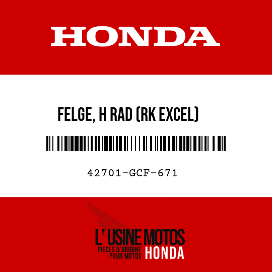image de 42701-GCF-671 FELGE, H RAD (RK EXCEL)