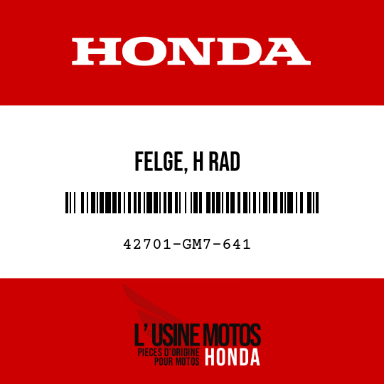 image de 42701-GM7-641 FELGE, H RAD