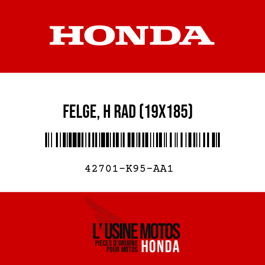 image de 42701-K95-AA1 FELGE, H RAD (19X185)