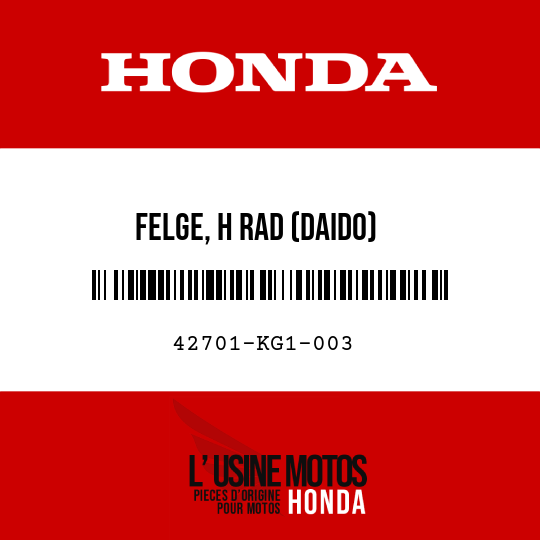 image de 42701-KG1-003 FELGE, H RAD (DAIDO)