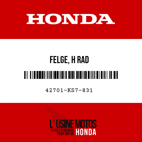 image de 42701-KS7-831 FELGE, H RAD