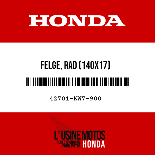 image de 42701-KW7-900 FELGE, RAD (140X17)