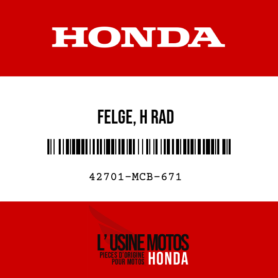 image de 42701-MCB-671 FELGE, H RAD