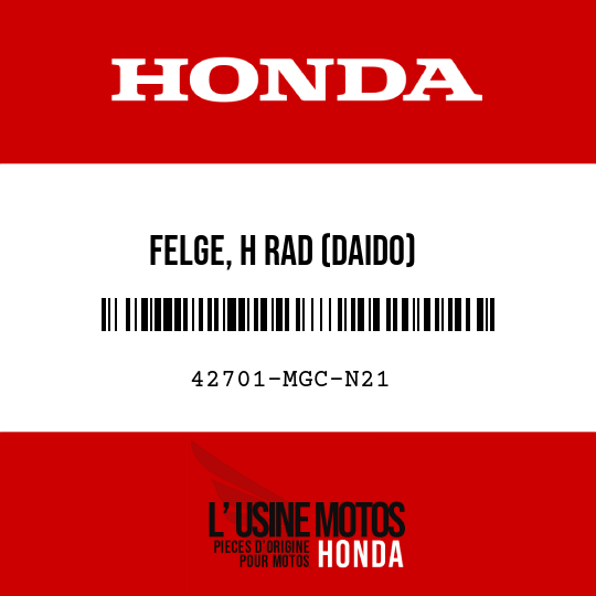 image de 42701-MGC-N21 FELGE, H RAD (DAIDO)