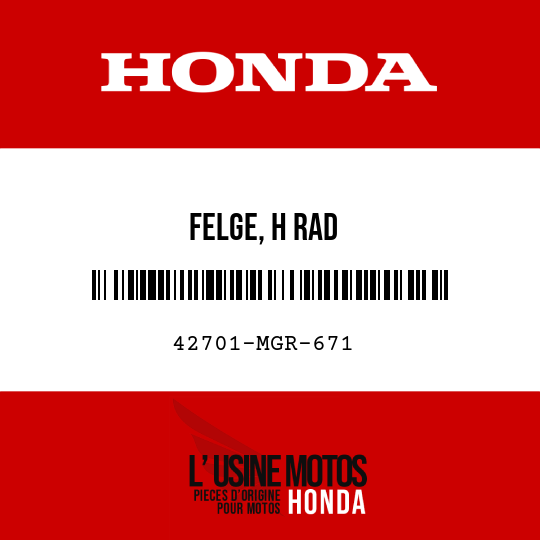 image de 42701-MGR-671 FELGE, H RAD