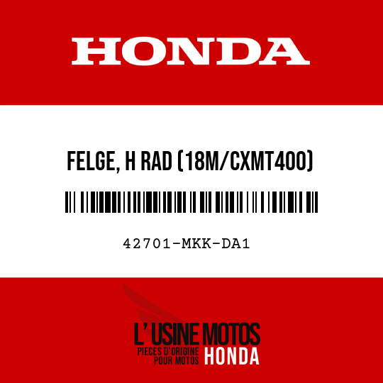 image de 42701-MKK-DA1 FELGE, H RAD (18M/CXMT400)