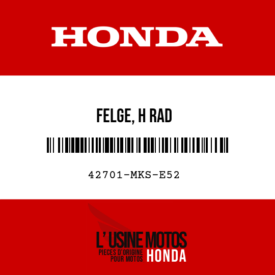 image de 42701-MKS-E52 FELGE, H RAD