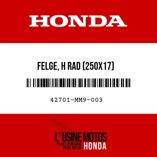 image de 42701-MM9-003 FELGE, H RAD (250X17)