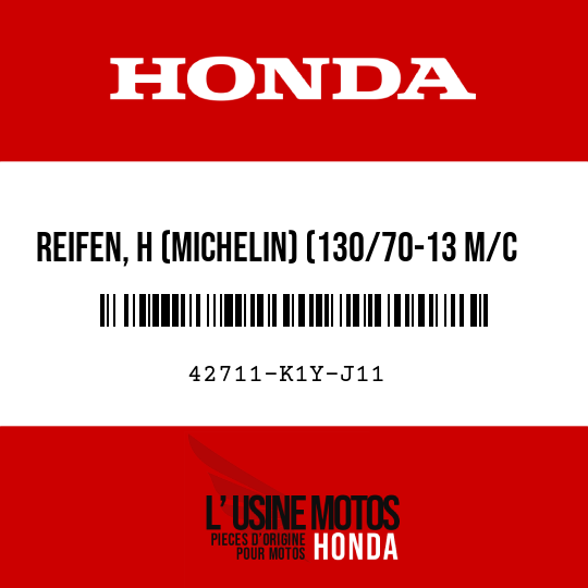 image de 42711-K1Y-J11 REIFEN, H (MICHELIN) (130/70-13 M/C 63P)