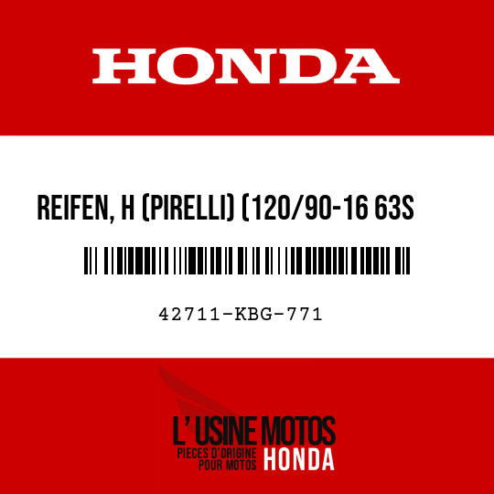 image de 42711-KBG-771 REIFEN, H (PIRELLI) (120/90-16 63S TL)